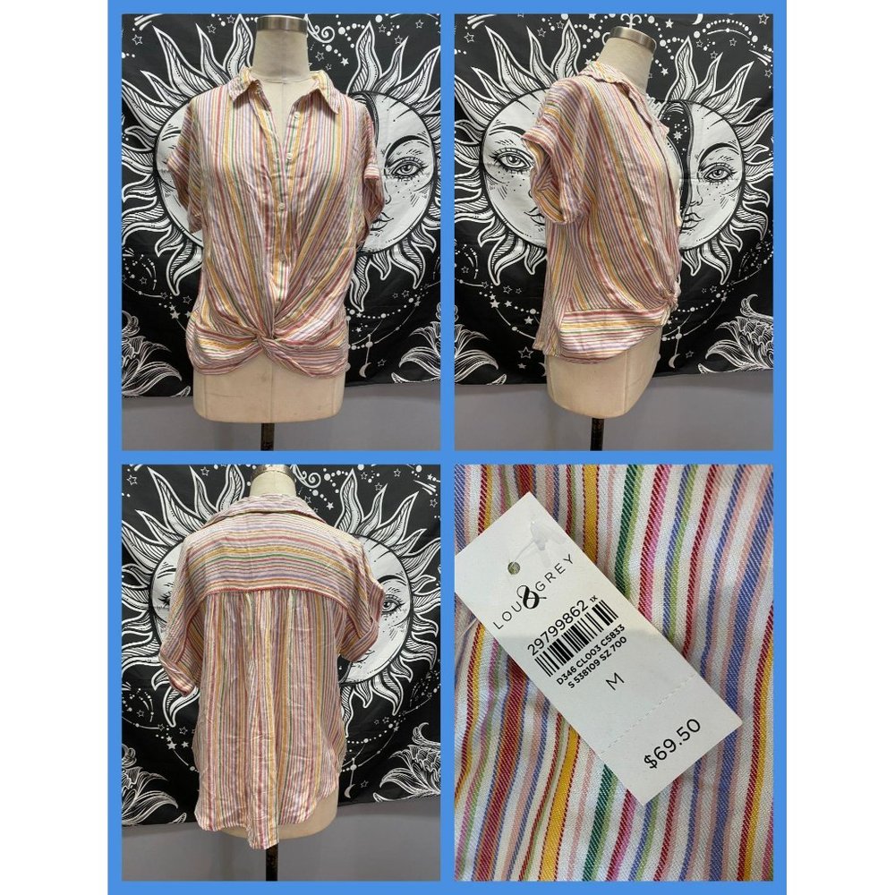 Lou & Grey for LOFT Twist Front Top Button Front S